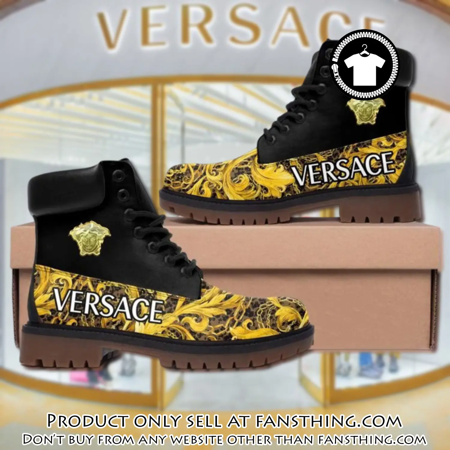 Versace medusa golden luxury brand boots premium gifts for men women fst5013953